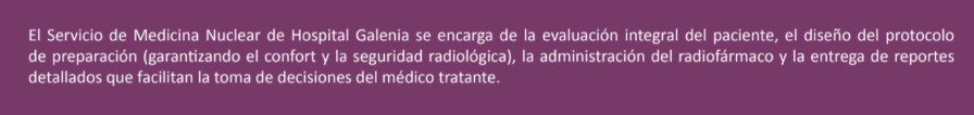 Teranóstica: El futuro de la medicina de precision oncologíca en Hospital Galenia. Hospital Galenia. Oncologia.